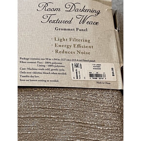 REGENT COURT Hayden Room Darkening Textured Weaved Window Curtain Panel - Picture 6 of 6